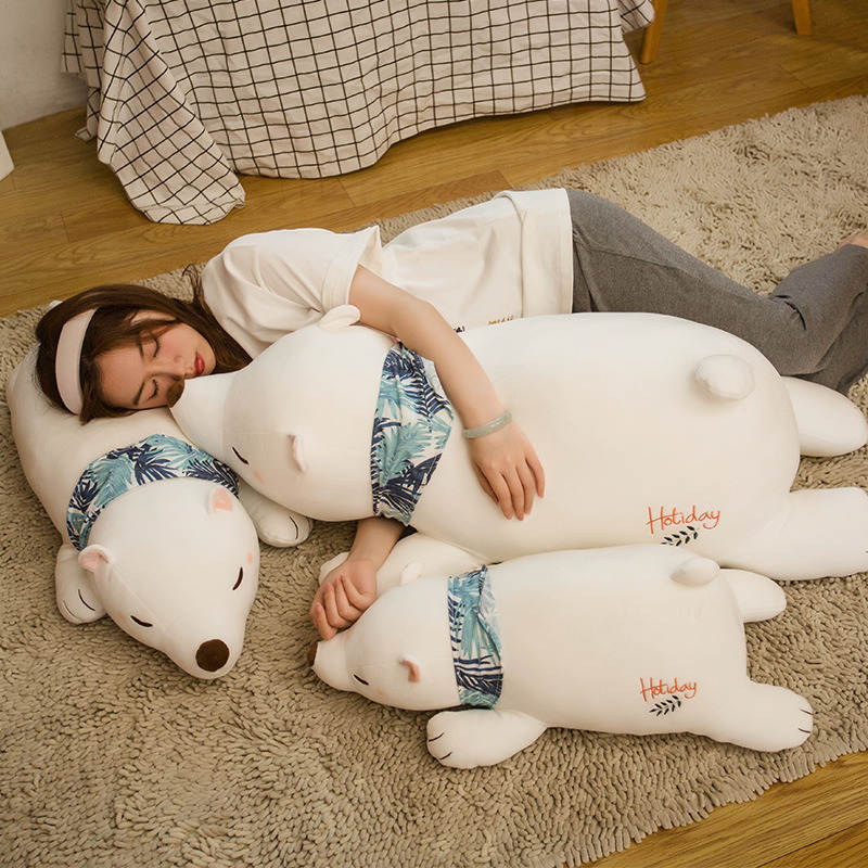 北极熊公仔陪睡觉夹腿长条抱枕女生抱抱熊玩偶布娃娃床上生日礼物