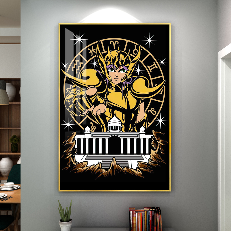 黄金圣斗士装饰画动漫十二星座主题海报双子摩羯座儿童房客厅挂画