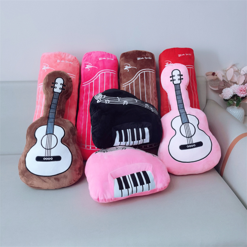 创意个性乐器毛绒玩具古筝钢琴吉他培训班礼品奖品抱枕礼物