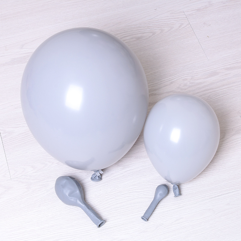 高端灰色5寸10寸12寸18寸36寸气球圆形 婚房装饰生日派对布置汽球