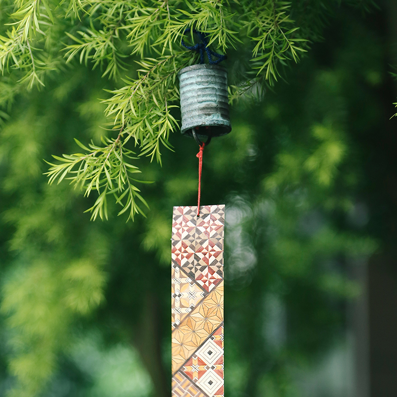 日本箱根寄木细工风铃日式木质风物诗卧室书房咖啡店挂件挂饰铃铛