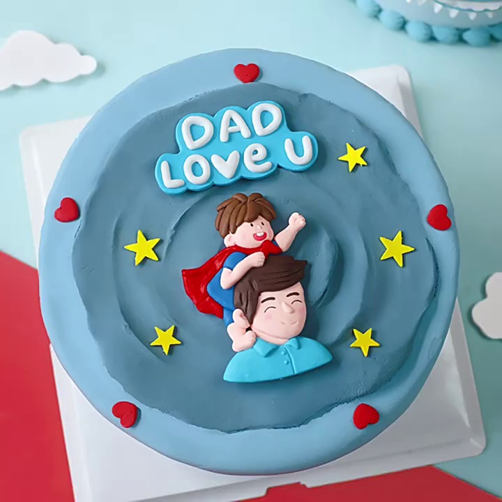 父亲节烘焙蛋糕装饰帽拥抱父子父女Best Dad爱爸爸生日插件摆件