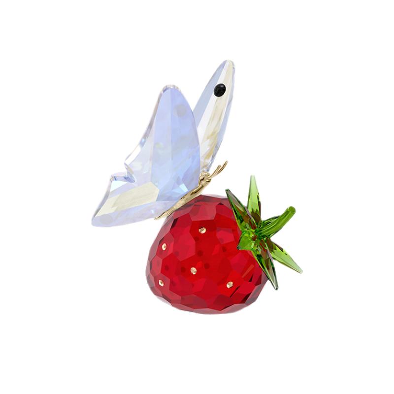 【自营】施华洛世奇SWAROVSKI摆件 蝴蝶与草莓送女友情人节日礼物