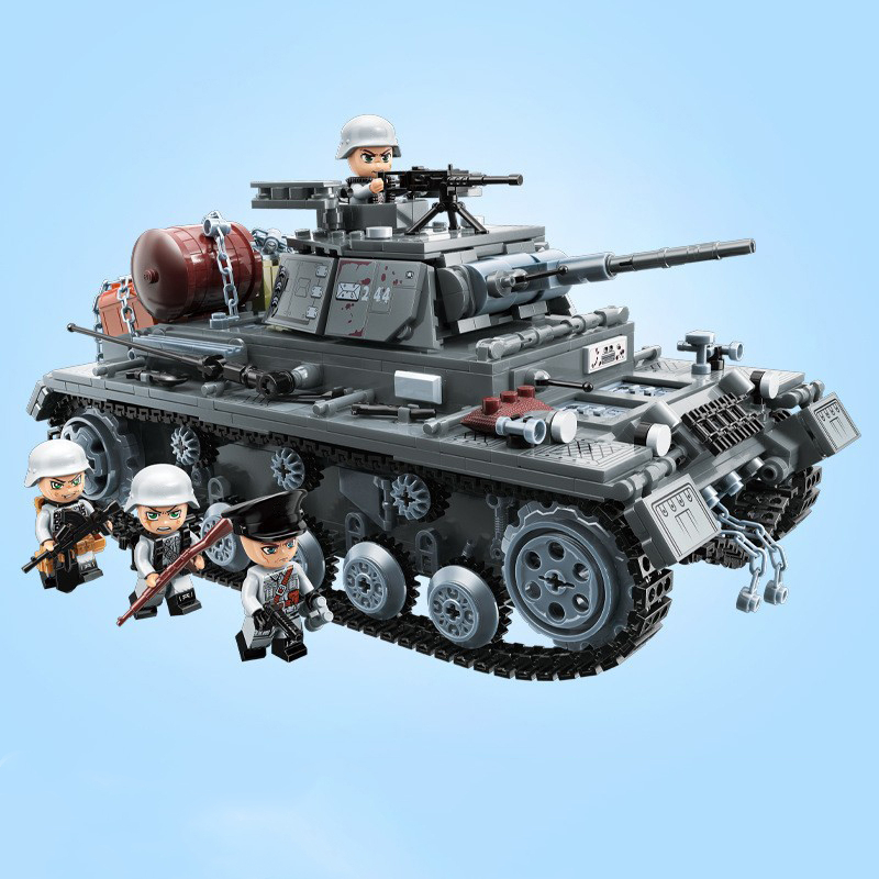 中国积木小颗粒军事积木反坦克高射炮重武器飞机模型战车拼装玩具