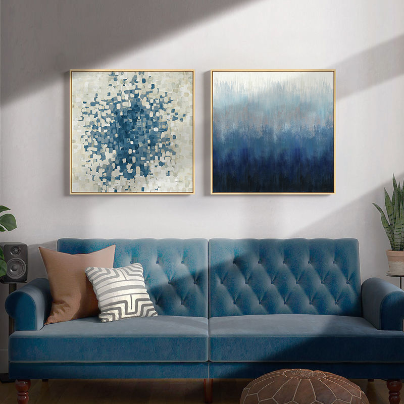 海之邃 北欧风格装饰画客厅沙发背景墙画美女人物抽象蓝色挂画
