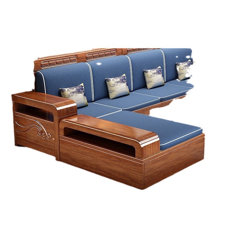 新中式全实木沙发客厅实木储物沙发组合现代简约小户型原木质沙发
