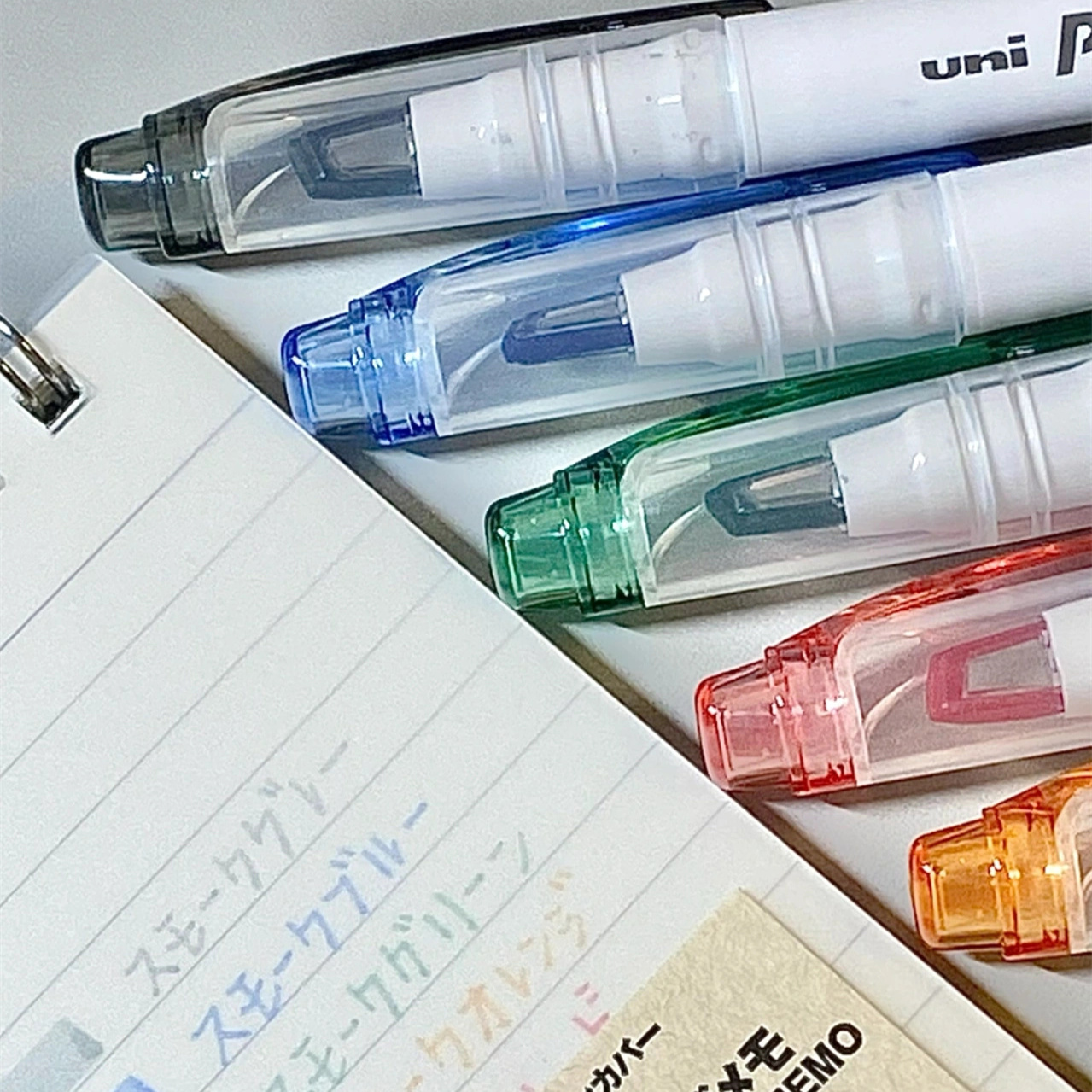 玻璃质感！日本uni三菱双头荧光色笔学生用标记记号笔彩色划重点