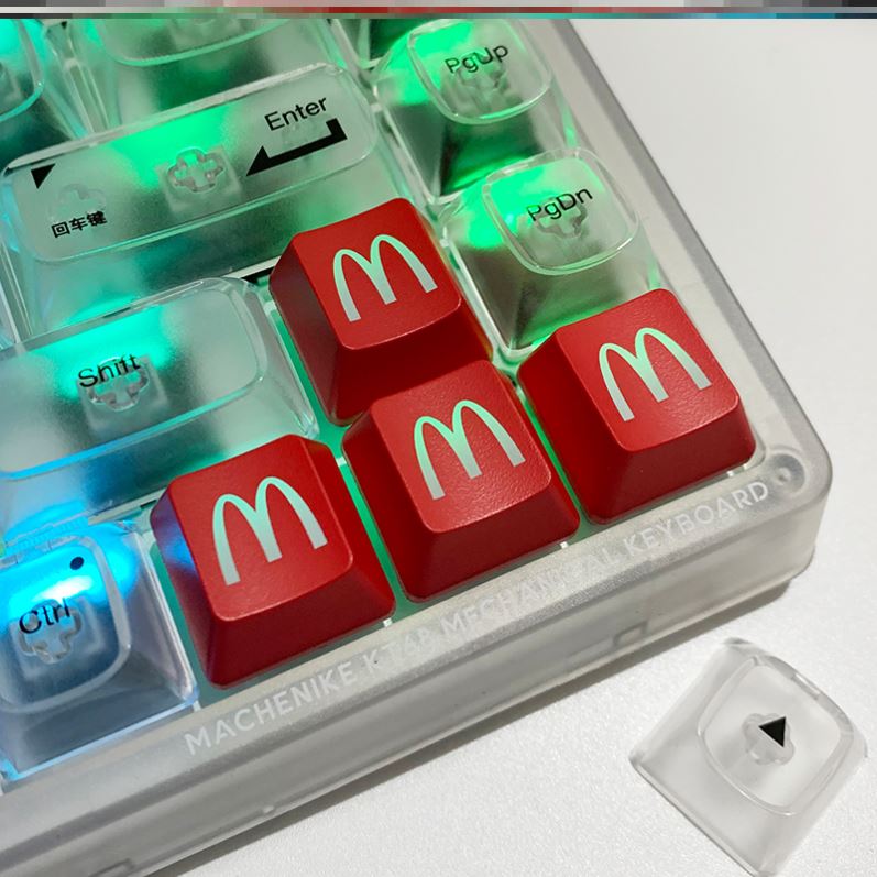 麦当劳键帽M键图案金拱门机械键盘透光R1 R2 R3 R4 高度ABS材料