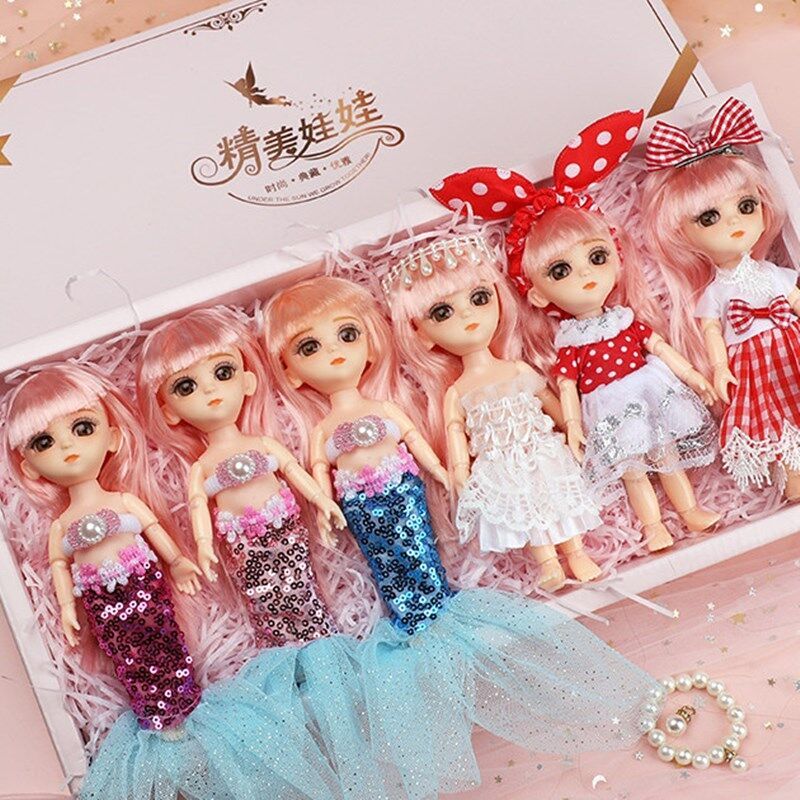 小女孩6玩具7女童12玩具3-9生日礼物10岁8公主小美人鱼娃娃45套装