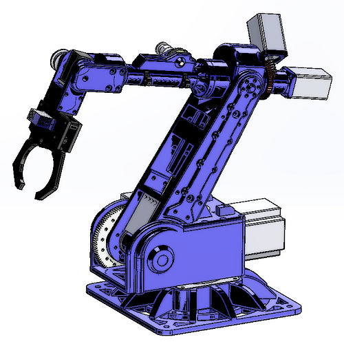 6六轴步进电机机器人机械手臂3D三维几何数模型外观结构机器手stp