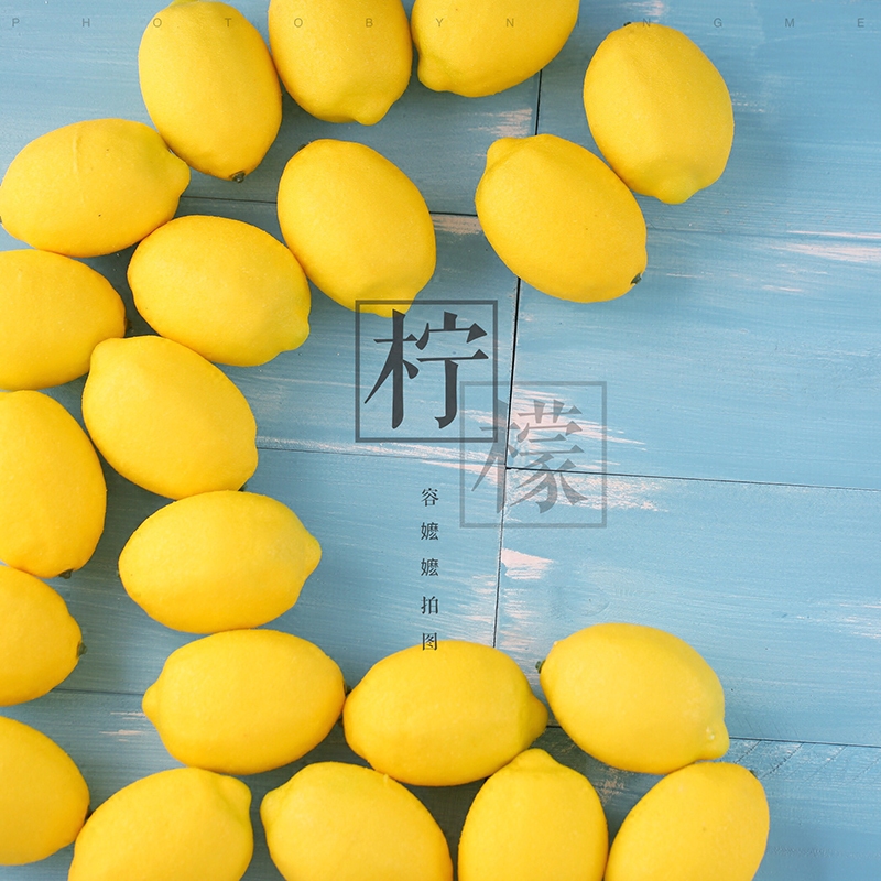 仿真柠檬 静物摄影 黄柠檬青柠檬水果美食食品拍摄道具 拍照摆件