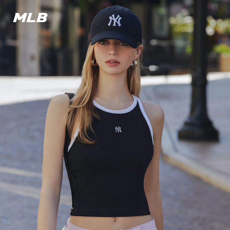 MLB官方 女款基础背心罗纹圆领立体刺绣logo24夏季新款TKB04