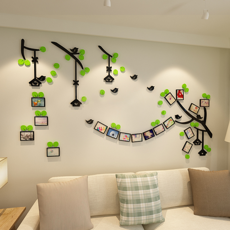 3d立体墙贴相框照片树电视客厅沙发背景墙贴室内家居装饰墙壁贴画