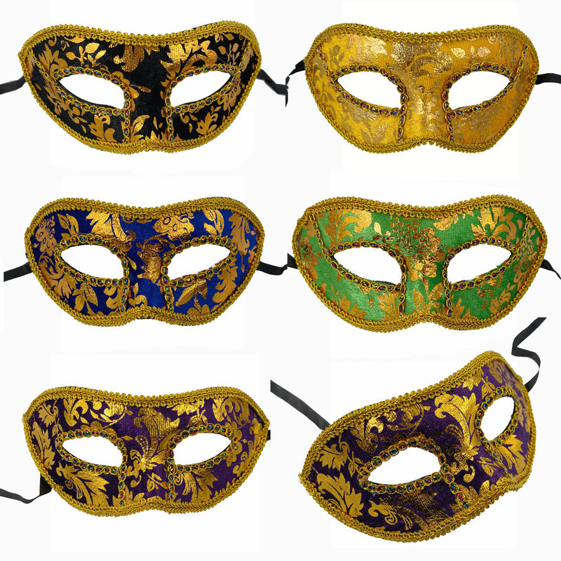 丝欧式复古印花纹蝴蝶面具装饰生日派对舞会面具儿童表演面具COS