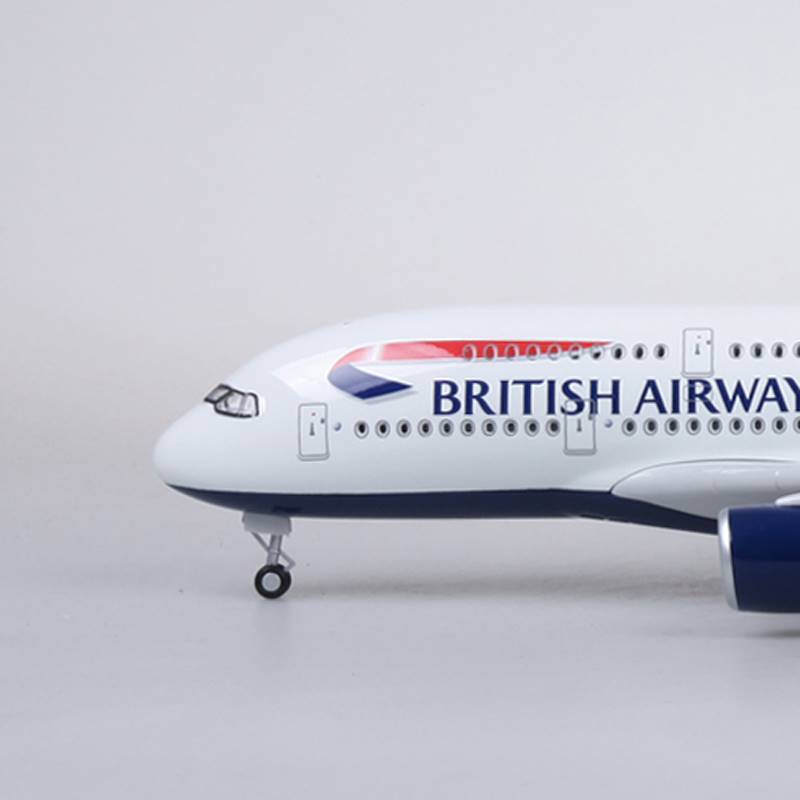 /【带轮子带灯】英国航空飞机模型仿真380民航客机空客A380英航