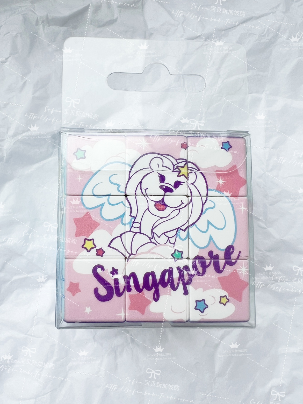 现货新加坡本土旅游纪念品樟宜机场小玩具鱼尾狮地标特色魔方