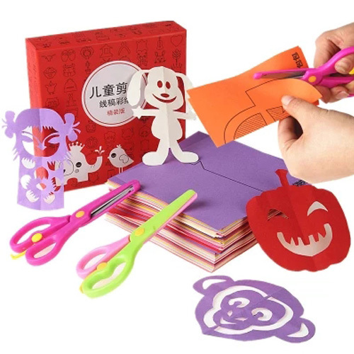 3-6岁宝宝彩益智DIY折纸制作材料对称图形趣味儿童剪纸幼儿园手工