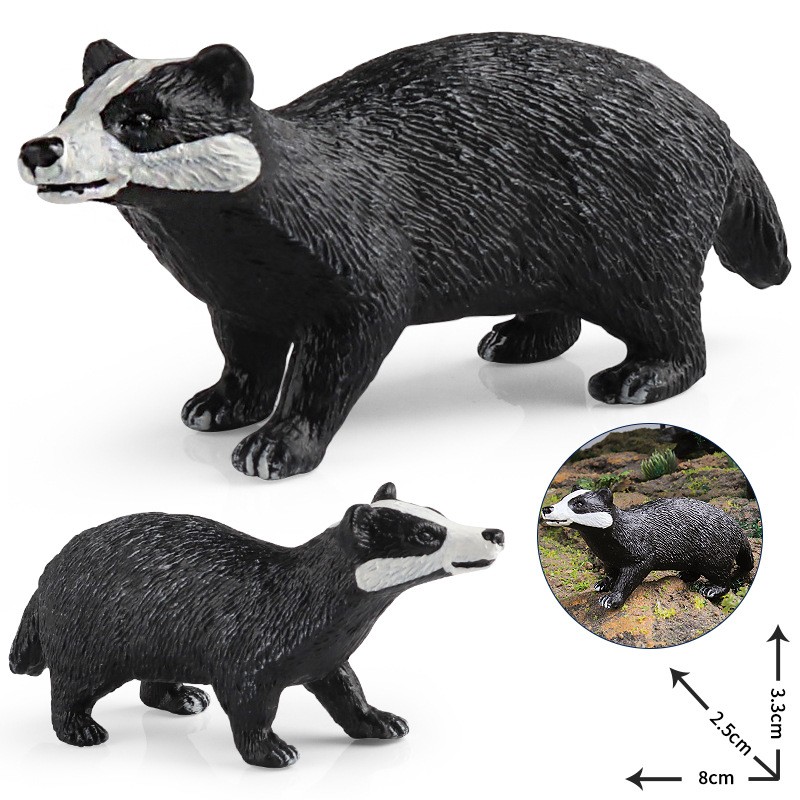 仿真动物玩具模型欧洲獾狗獾鼬科山獾猹儿童认知战獾蜜獾臭鼬袋獾