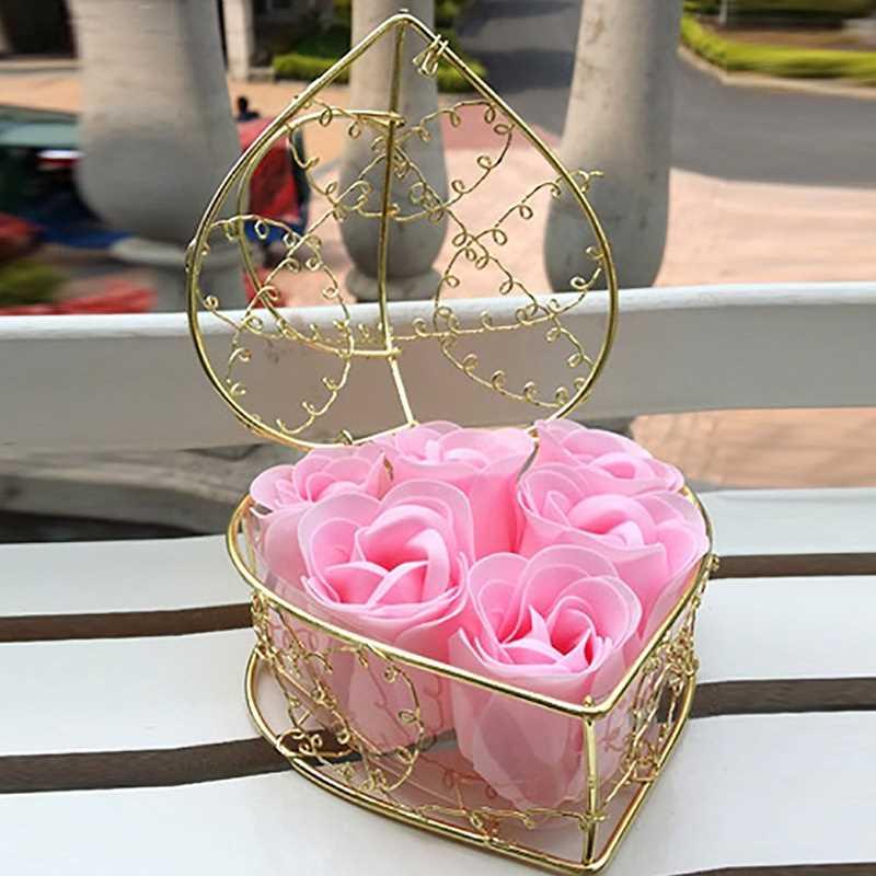 6pcs Rose Flower Petals Soap Set Birthdays Valentines Day Gi