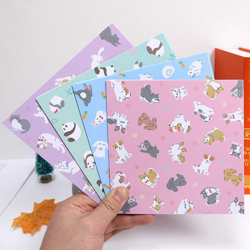 15厘米正方形印花彩色手工儿童折纸甲虫动物系纸鹤叠纸卡纸材料