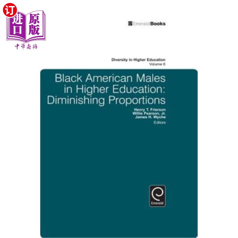 海外直订Black American Males in Higher Education: Diminishing Proportions 美国黑人男性在高等教育中的比例在下降