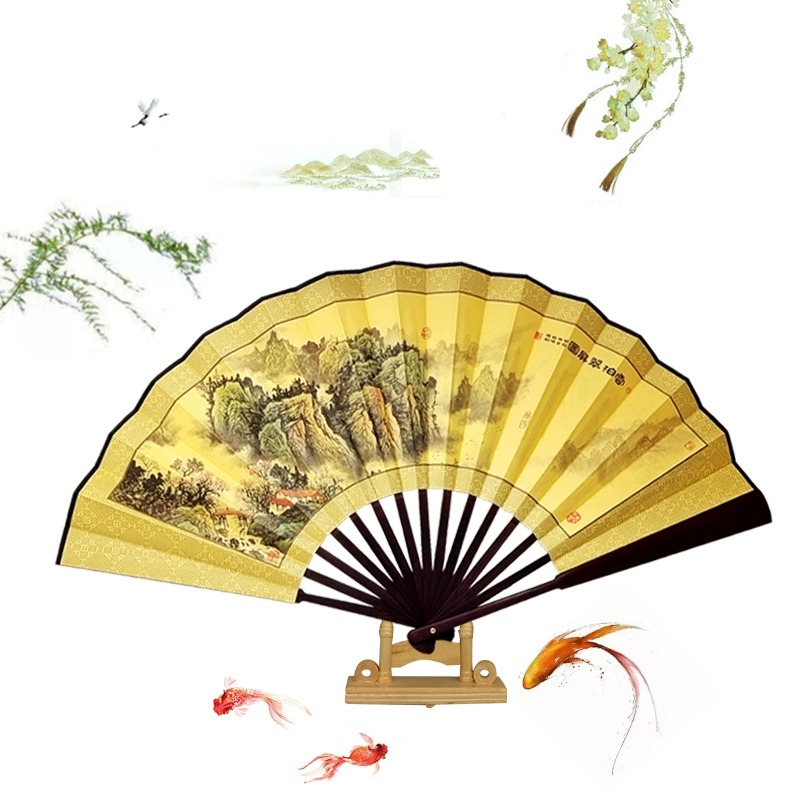 古风扇子折扇中国风男儿童舞蹈夏礼物9寸10寸山水风景画古装