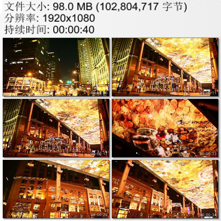 北京世贸天阶繁华都市夜景 巨幅电子屏 高清实拍视频素材