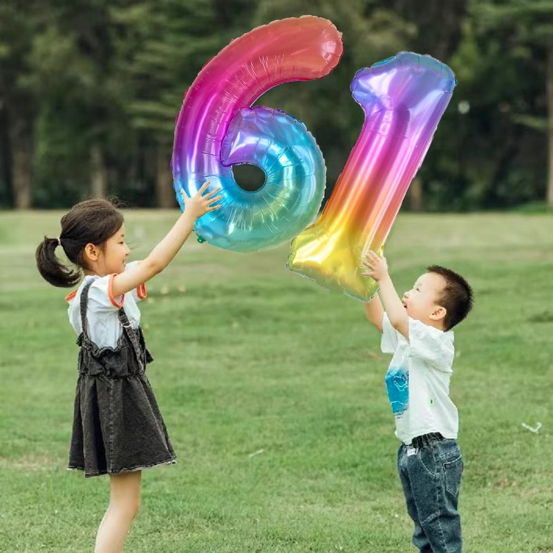 六一儿童节61数字气球学校活动户外公园装饰拍照道具班级照布置