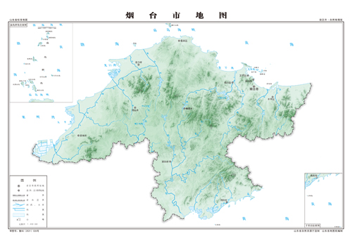 烟台市地图地形地势水系河流行政区划湖泊交通旅游铁路山峰卫星村