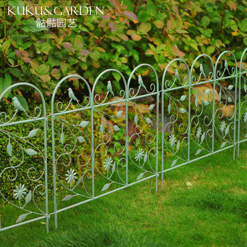 欧式复古做旧铁艺护栏围栏别墅庭院花园栅栏栏杆户外小鸟爬藤花架