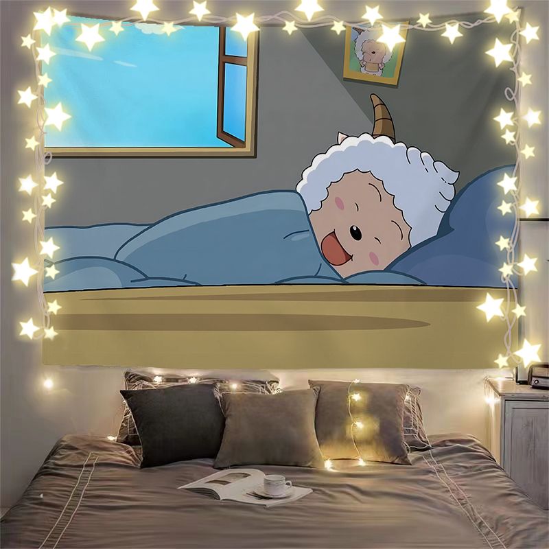 喜羊羊与灰太狼卡通动漫背景布房间装饰寝室宿舍床头改造海报墙布