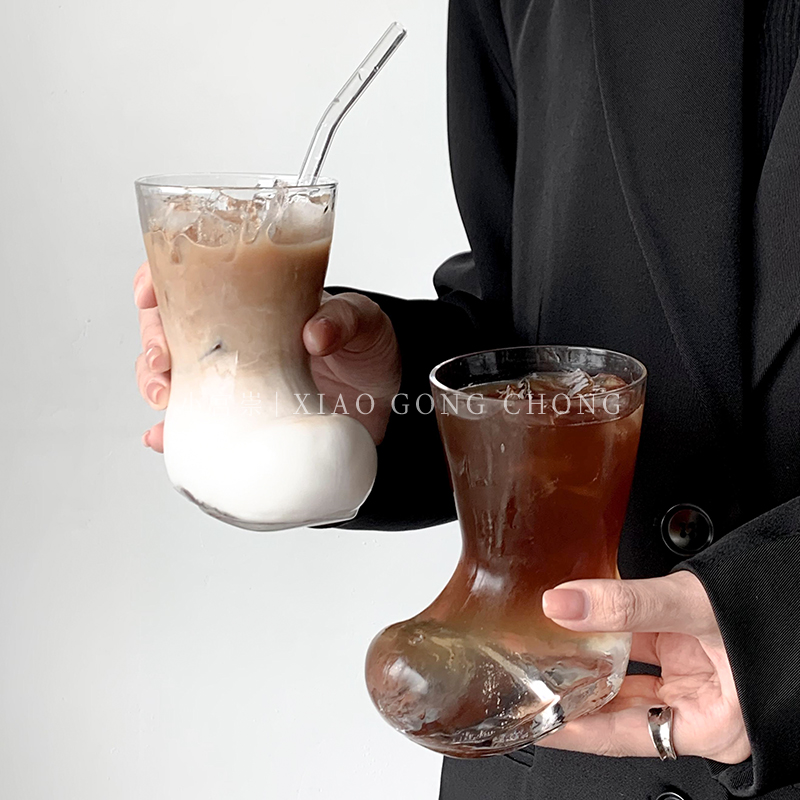 ins风创意靴子玻璃杯网红个性冰美式拿铁咖啡杯果汁杯啤酒杯水杯