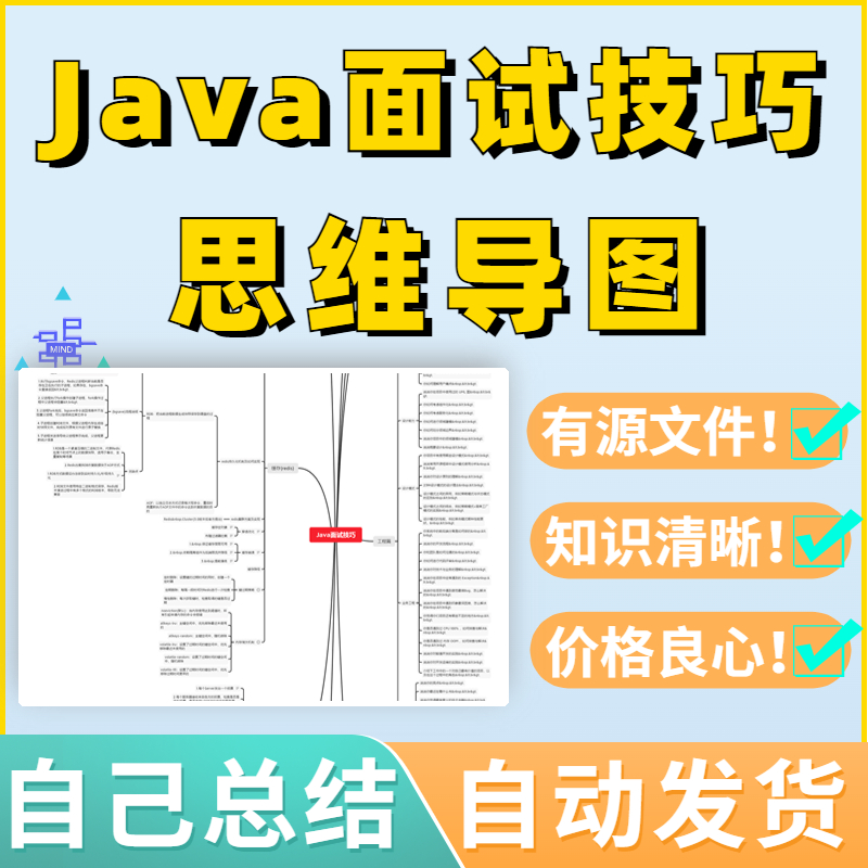 Java面试技巧笔记思维导图高清源文件可编辑可打印模板素材电子版