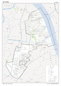 广州市荔湾区冲口街道地图行政区划水系交通地形卫星流域打印定制