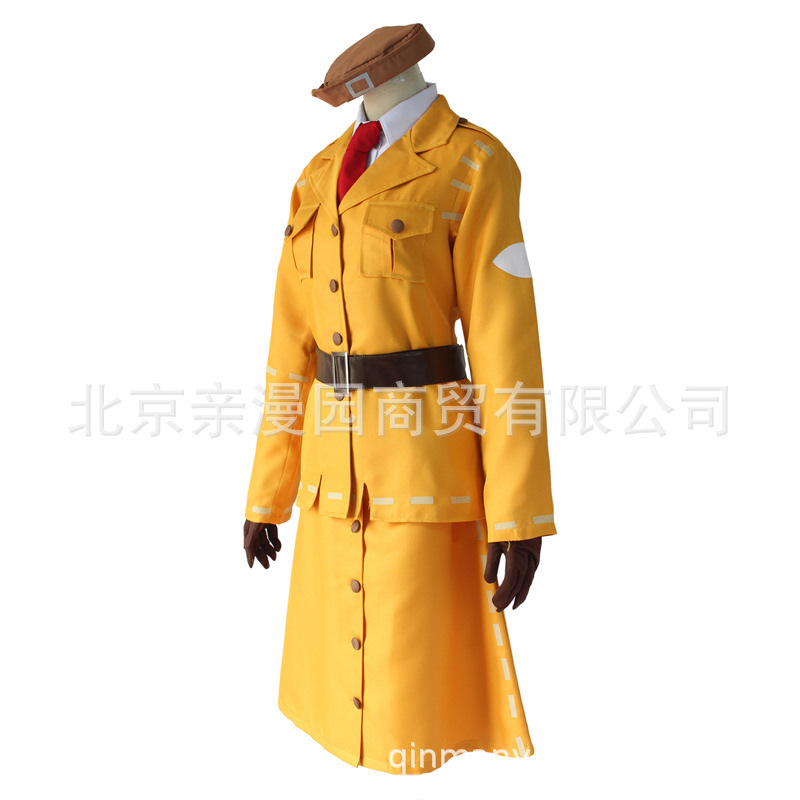 第五人格玛尔塔cosplay衣服装空军制服女军黄色红领带腰带 套装