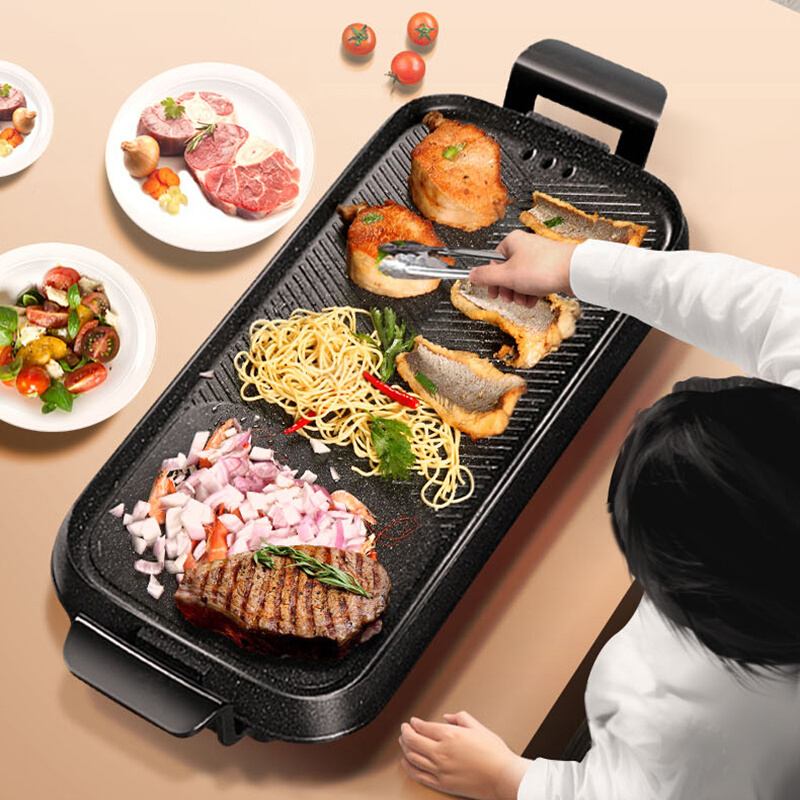 新品麦饭石烤肉盘电烤盘烤肉锅电烧烤炉无烟烤鱼炉韩式铁板烧盘家