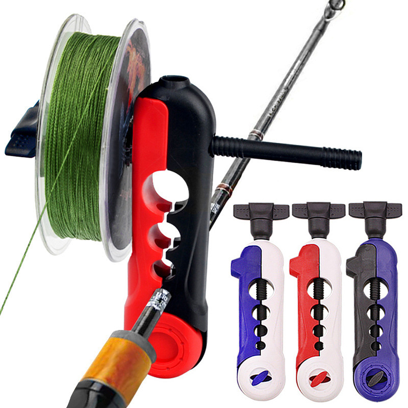 钓鱼线绕线器4孔塑料卷线器渔轮上线器快速缠线器钓鱼海竿小配件