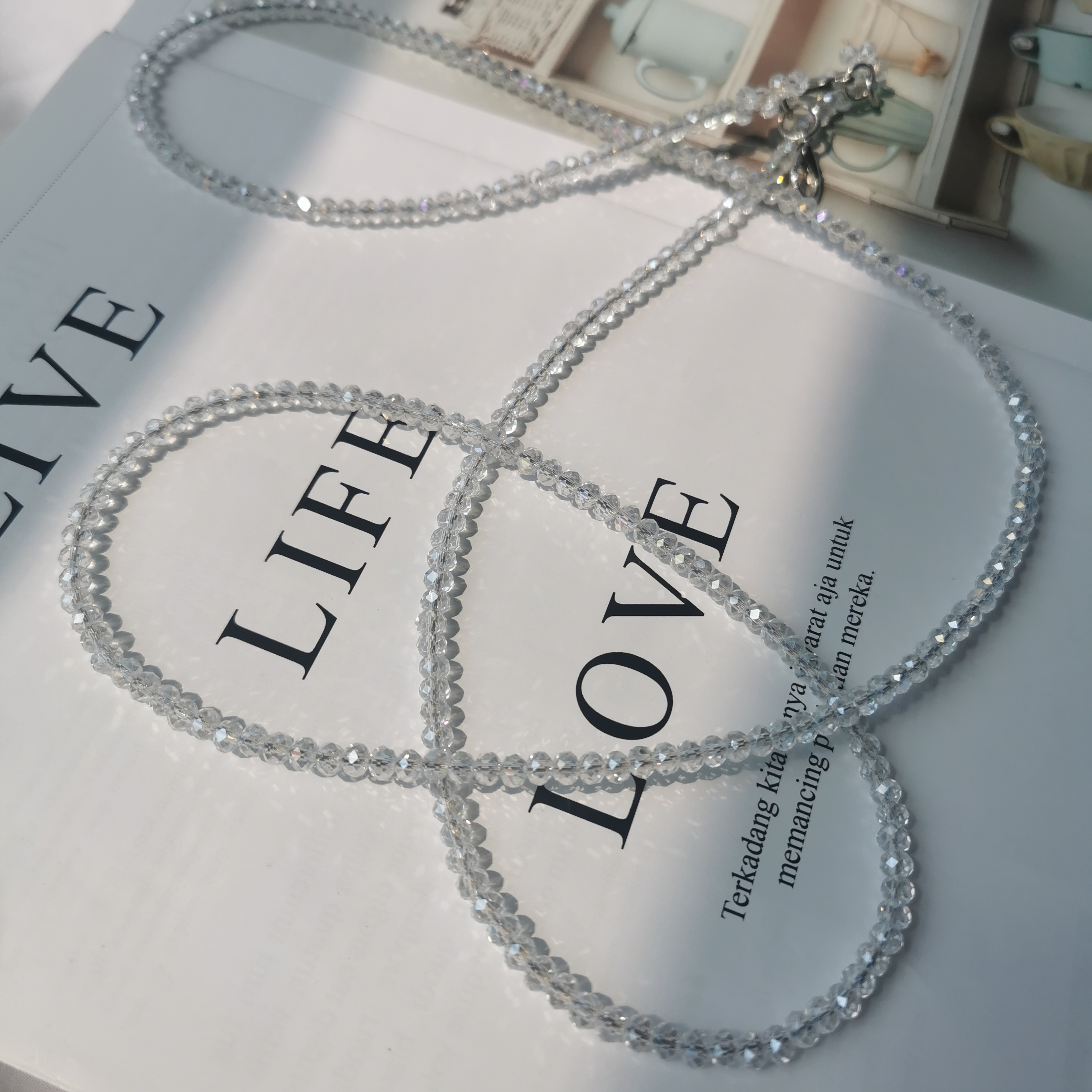 手机壳水晶斜挎挂链挂绳包链珍珠手链ins时尚包包珍珠背带绳