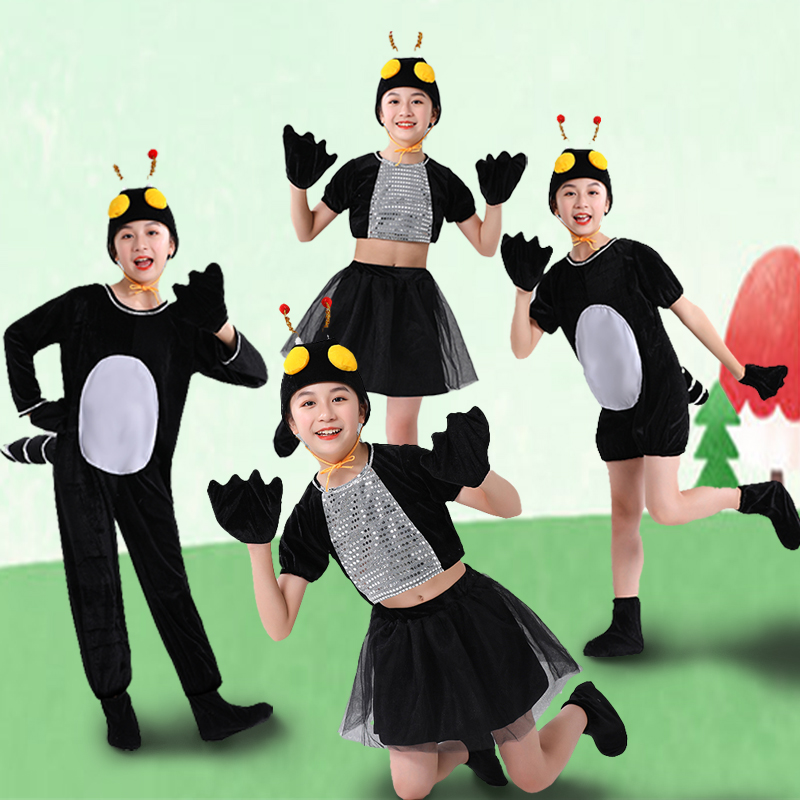 新款儿童小蚂蚁动物演出服幼儿男女童六一蚂蚁过河话剧卡通舞蹈服