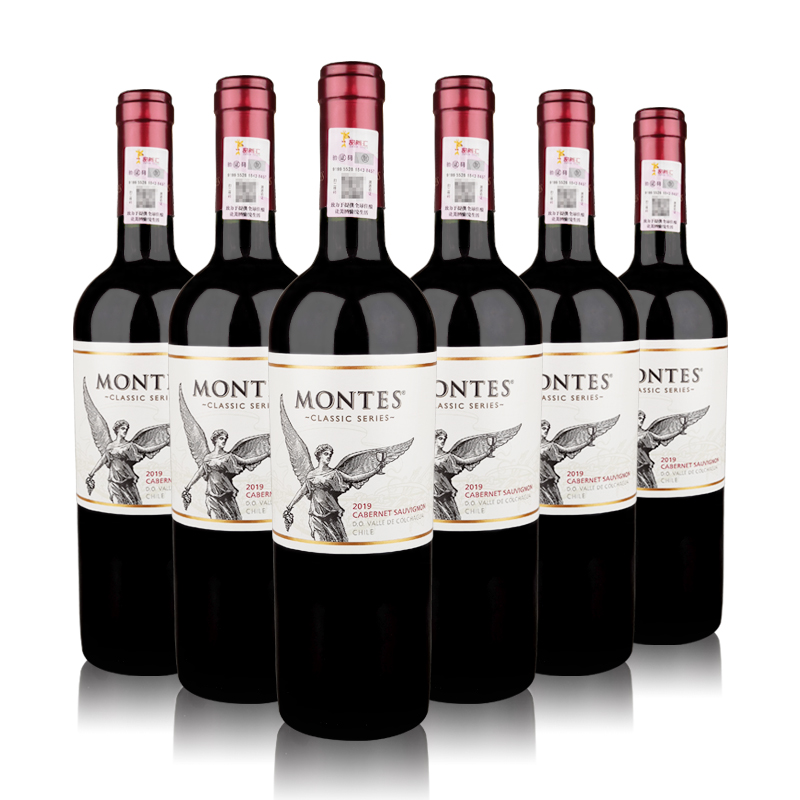 智利红酒蒙特斯MONTES经典系列赤霞珠红葡萄酒14.5%750ml干红