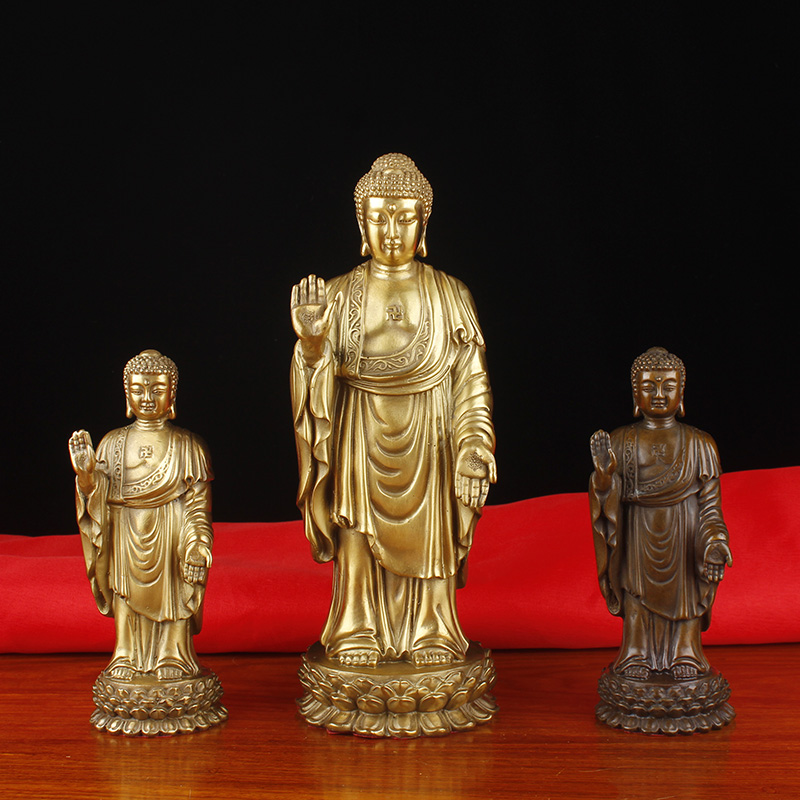纯铜释迦牟尼佛佛像摆件大日如来佛祖铜像家居客厅摆件铜灵山大佛