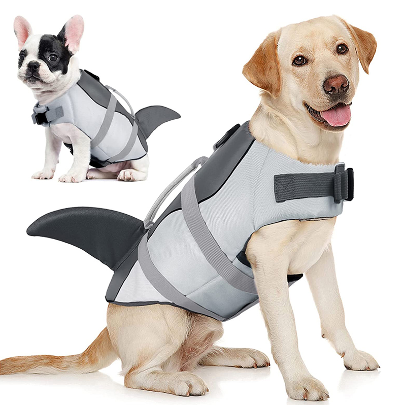 宠物鲨鱼卡通泳衣狗狗游泳安全衣大中小型犬浮力救生衣防溺水背心