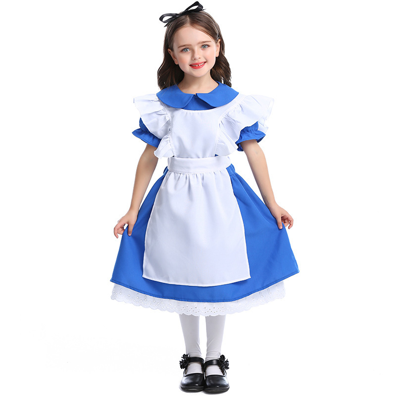 小学幼儿园儿童女仆装cosplay女装爱丽丝女佣服洛丽塔Lolita洋装