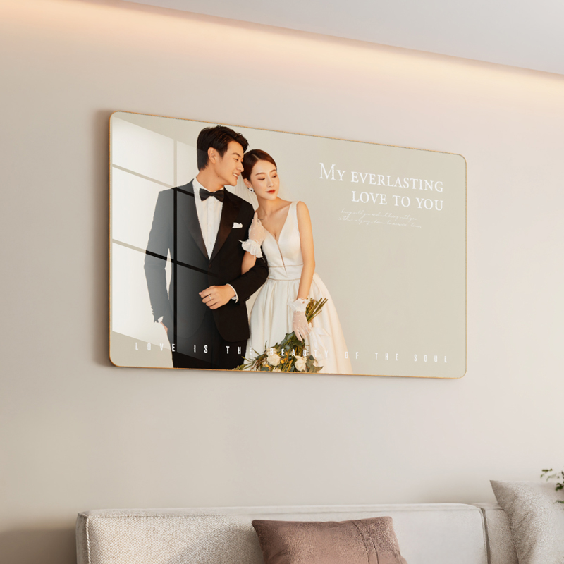 定制婚纱照挂墙洗照片加相框制作床头结婚照全家福水晶大照片打印