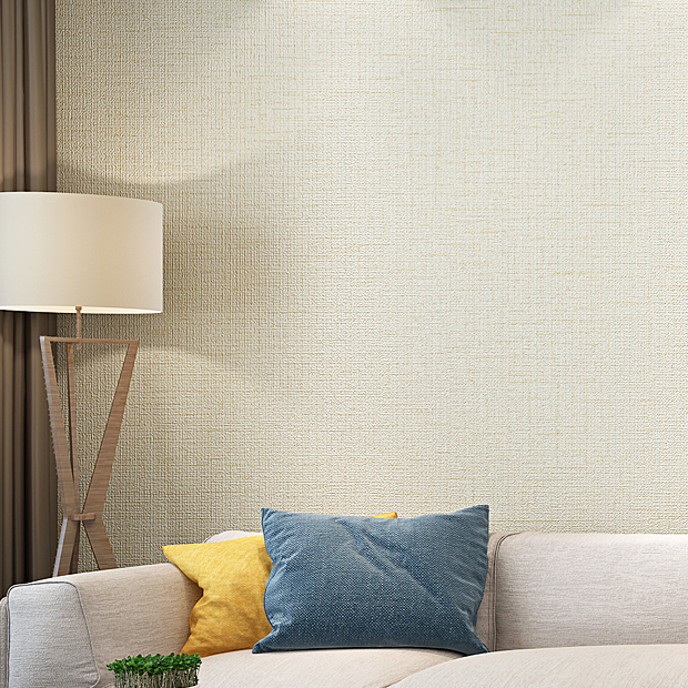新品自粘现代简约素色墙纸 防水亚麻布纹纯色壁纸 卧室客厅书房墙