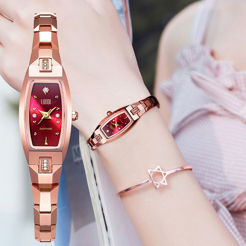 瑞士新款手表女士全自动时尚防水夜光钨钢手链手表韩版女款机械表