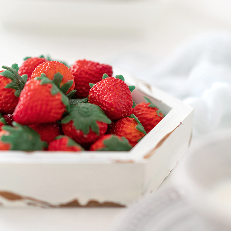 树脂草莓模型 仿真草莓拍照道具 样板间客厅餐桌水果装饰品摆件