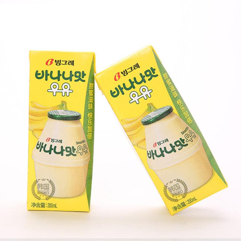 韩国进口奶制品 宾格瑞香蕉牛奶 网红饮料 香蕉牛奶口味 6盒