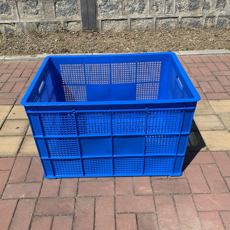 蓝色塑料筐镂空厚胶框长方蔬菜周箱水果框快形转递加收纳周转箱大