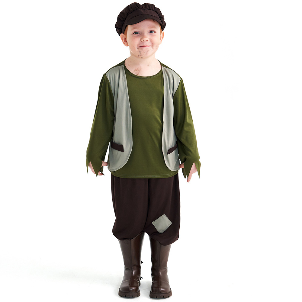 六一儿童节舞台剧演出男孩穷人角色扮演表演服装乞丐cosplay衣服